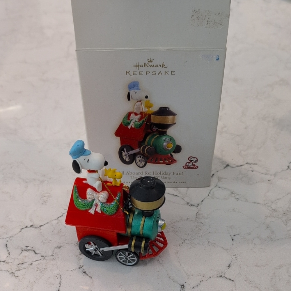 Hallmark Snoopy Red and Green Train Toy